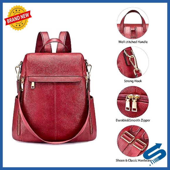 Genuine Leather Anti-Theft Backpack Purse Women\'s Satchel Shoulder Bag main image 5